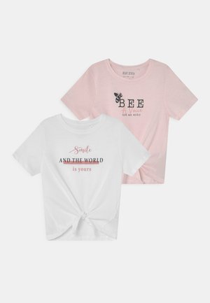GIRLS 2 PACK - T-Shirt print - white/rose