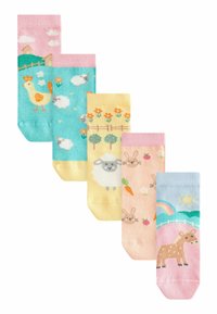 Next RICH FARM CHARACTER 5 PACK  - Strømper - pink and green