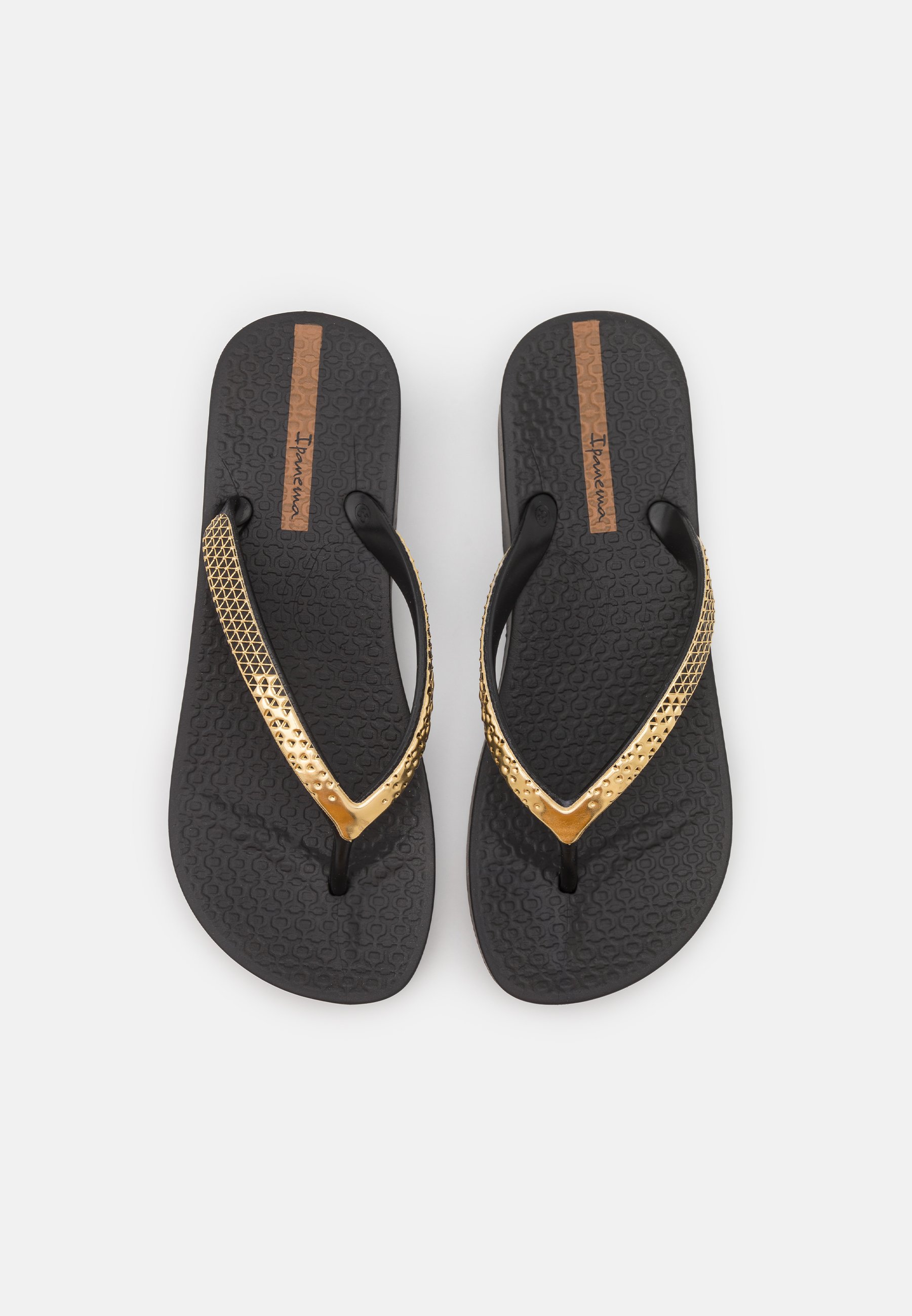 Ipanema IPANEMA MESH VI PLAT FEM - Teenslippers - black/gold/Zwart -  Zalando.nl