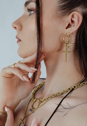 Wildcat, BUBBLE CROSS HOOPS PAIRS - Ohrringe - Gold