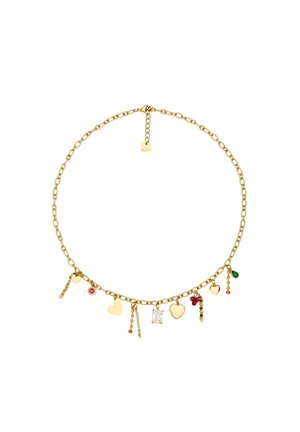 Halskette - gold-coloured red white green