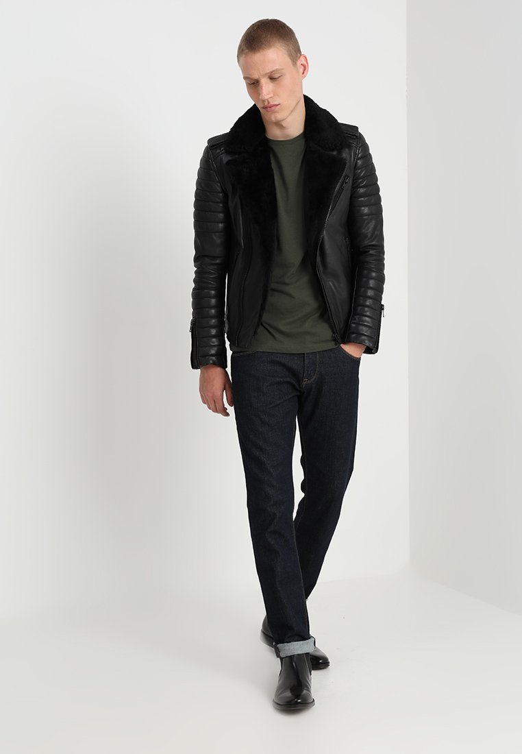 HIPSTER SHEARLING Leren jas black HIPSTER SHEARLING Leren jas black