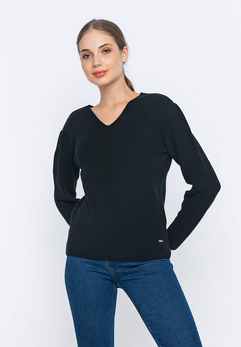Damen Strickjacken | Giorgio Di Mare Strickpullover black/schwarz - FI02371 Damen Strickjacken | Giorgio Di Mare Strickpullover black/schwarz - FI02371