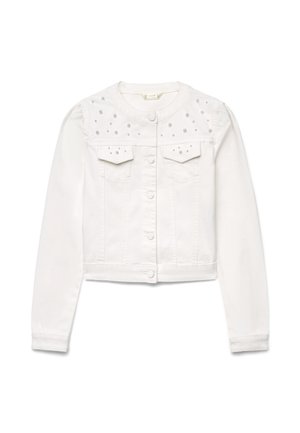 CAPOSPALLA APPLICAZIONI - Giacca di jeans - bianco chiaro