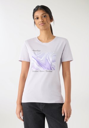 CON EFFETTO LAMINATA - T-shirt con stampa - lilla
