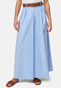 zero MIT NADELSTREIFEN - Gonna a pieghe - classic bluewhite