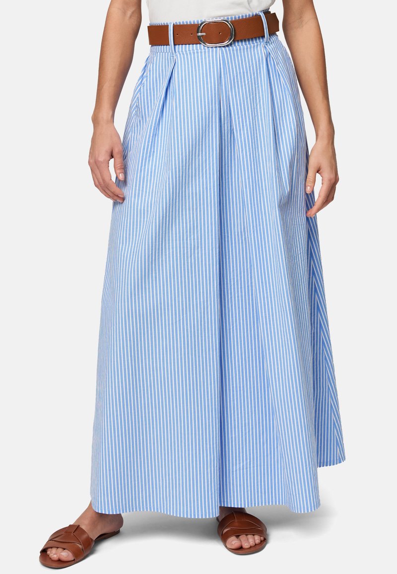 zero MIT NADELSTREIFEN - Gonna a pieghe - classic bluewhite
