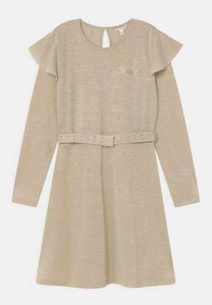 Guess JUNIOR LUREX MIDI DRESS - Robe en jersey - white/gold