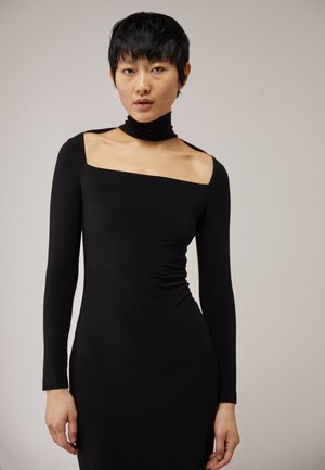 Norma Kamali LONG SLEEVE STRAPLESS TURTLENECK DRESS TO KNEE - Robe de soirée - black