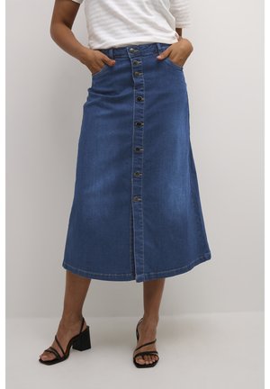 CUAMI LONG - A-linjekjol - dark blue wash