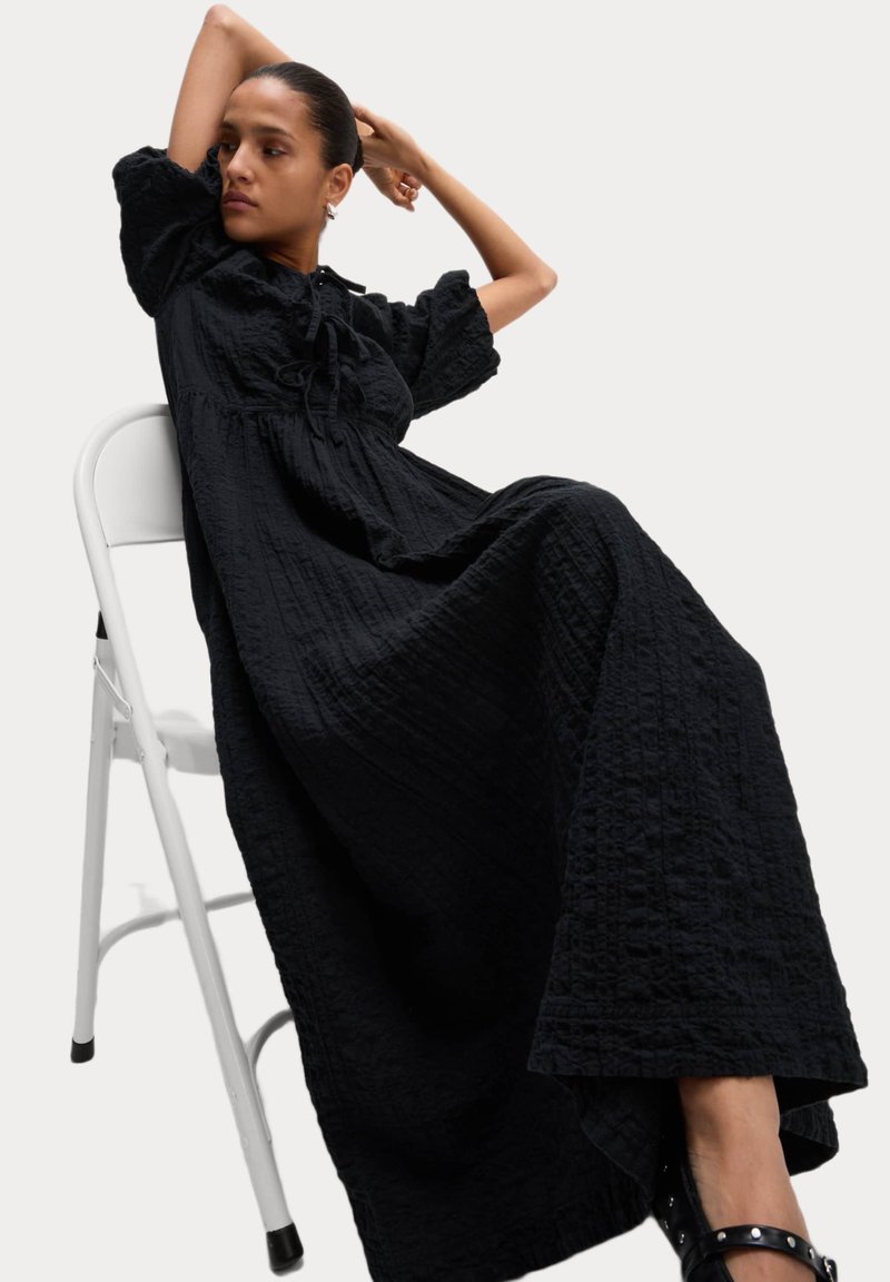 marks and spencers maxi dresses Marks & Spencer TIE FRONT MIDI - Maxi dress - black