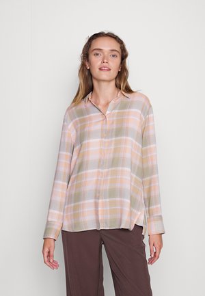 CHECK BLOUSE - Bluza s gumbima - peach