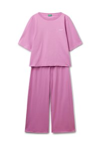 Pyjama Femme United Colors Of Benetton - Ensemble En Jersey Coton-viscose - Haut Rayé, Pantalon Palazzo