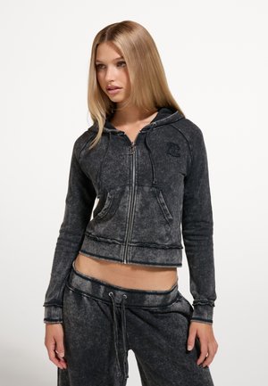 Juicy Couture, MADISON APPLIQU - Суитшърт с цип - black