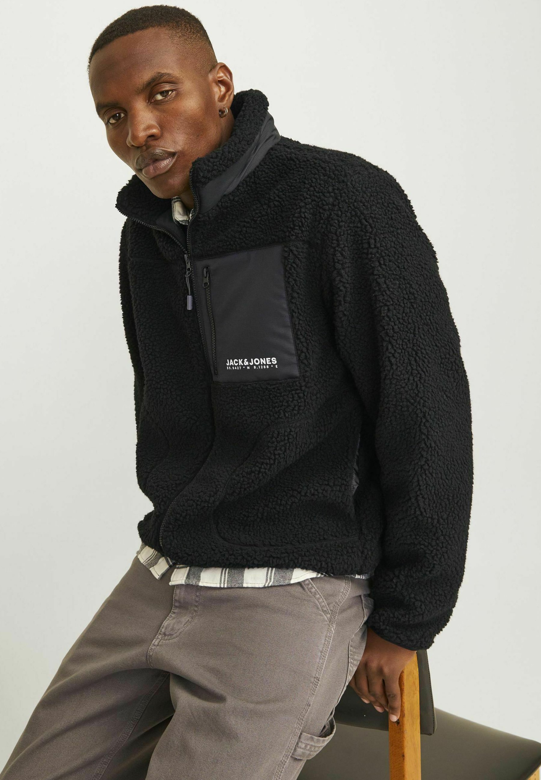 Jack & Jones - Kurtka z polaru/czarny - Zalando.pl