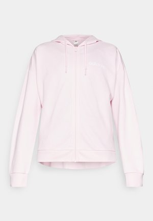 adidas Sportswear, ESSENTIALS LINEAR FULL ZIP HOODIE - Φούτερ με φερμουάρ - clear pink/white