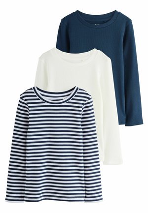 REGULAR FIT - LONG SLEEVE 3 PACK  - Langarmshirt - navy white stripe