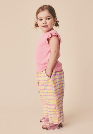 Next, REGULAR FIT - BARREL LEG TROUSERS  . - Püksid - pink yellow check
