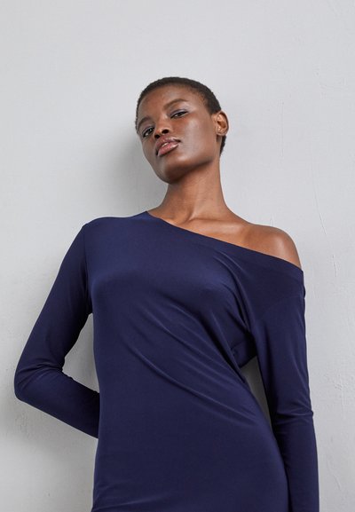 Norma Kamali LONG SLEEVE DROP SHOULDER MINI DRESS - Robe de soirée - true navy