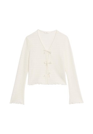 TEXTURED TIE - Chaqueta de punto - ecru
