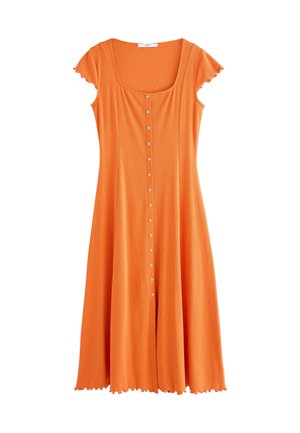 REGULAR FIT-SHORT SLEEVE BUTTON THROUGH - Maxikleid - orange
