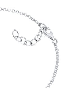 Silberne Kettenarmband mit einem Karabinerverschluss und verstellbaren Gliedern. Es verfügt über runde Glieder und eine polierte Oberfläche.