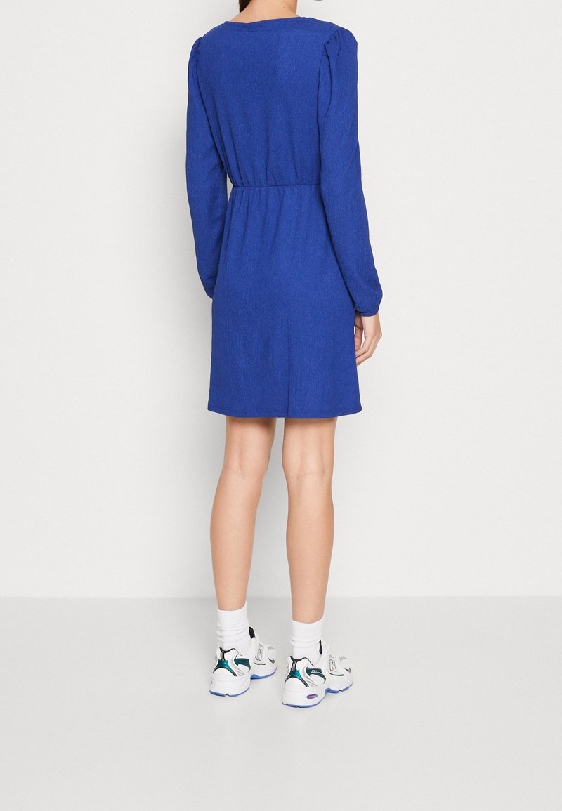 royal blue jersey dress Royal Blue Jersey Dress, Long Sleeve Dress, Straight Fit, Side Slits, Elegant Handmade Outfit