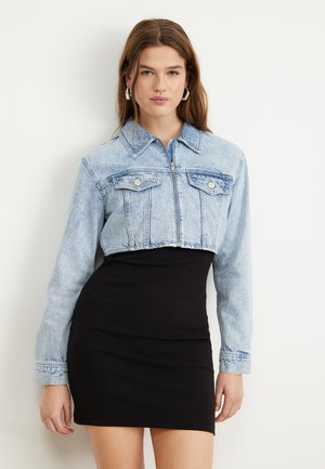 CROP ZIPPER JACKET  - Denimová bunda - denim light