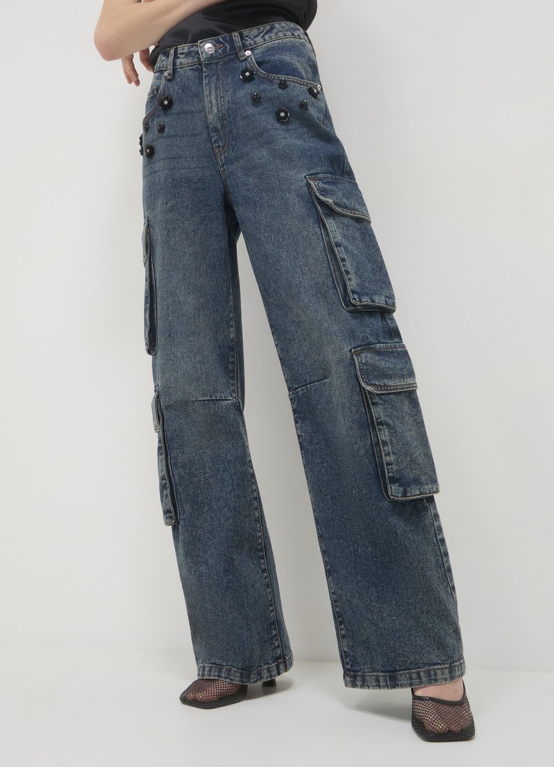 Calliope Jean flare - blu denim sabbiato