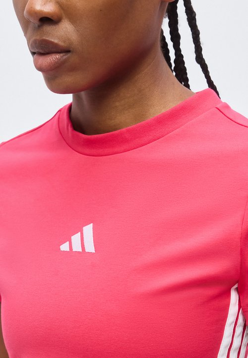 adidas ESSENTIALS 3 STRIPES SLIM BABY - Print T-shirt - power pink/white — photo 6