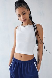 BDG Urban Outfitters SLASH NECK TANK - Top - white