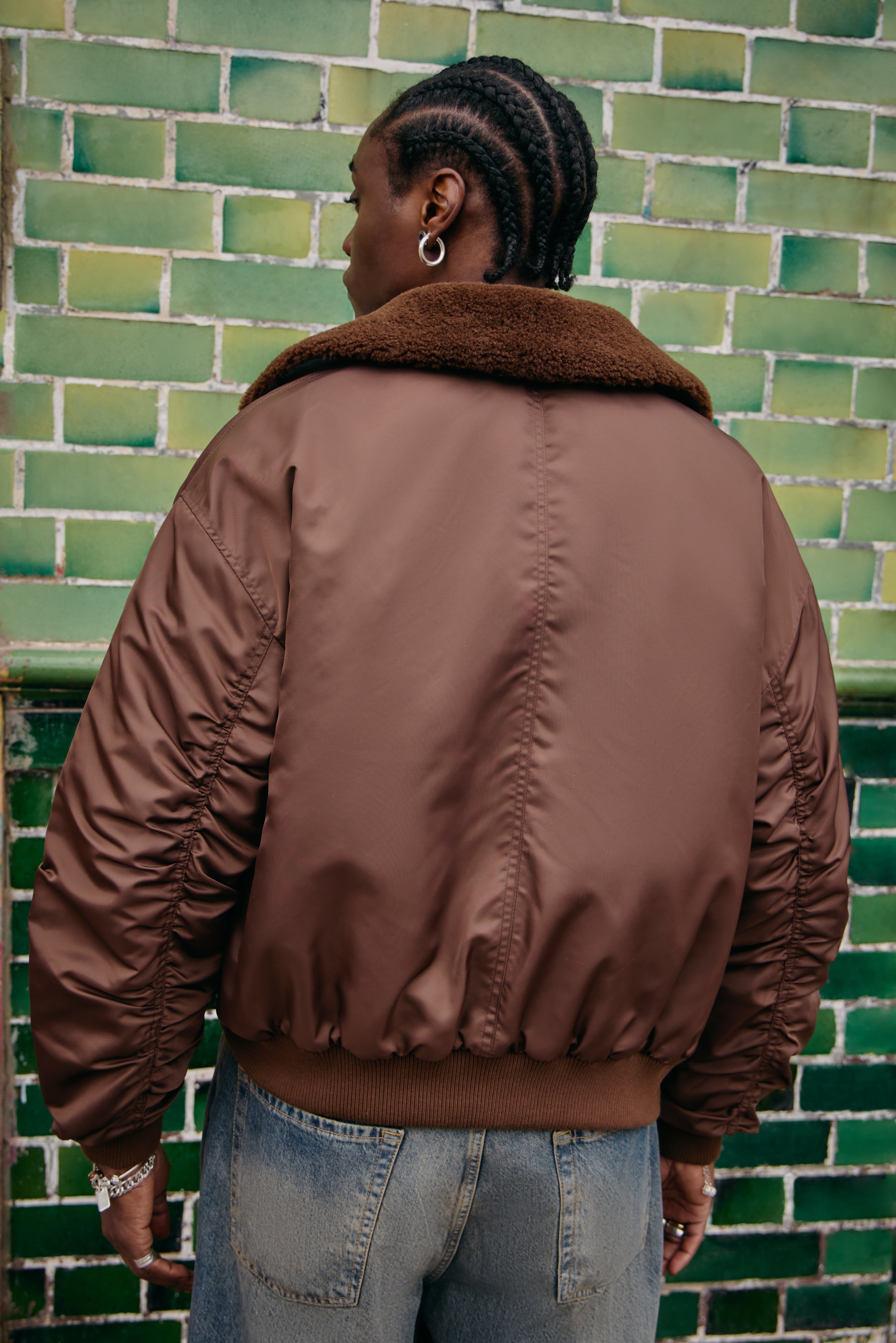BDG Urban Outfitters KADEN FUR COLLAR BOMBER JACKET - Geacă bomber