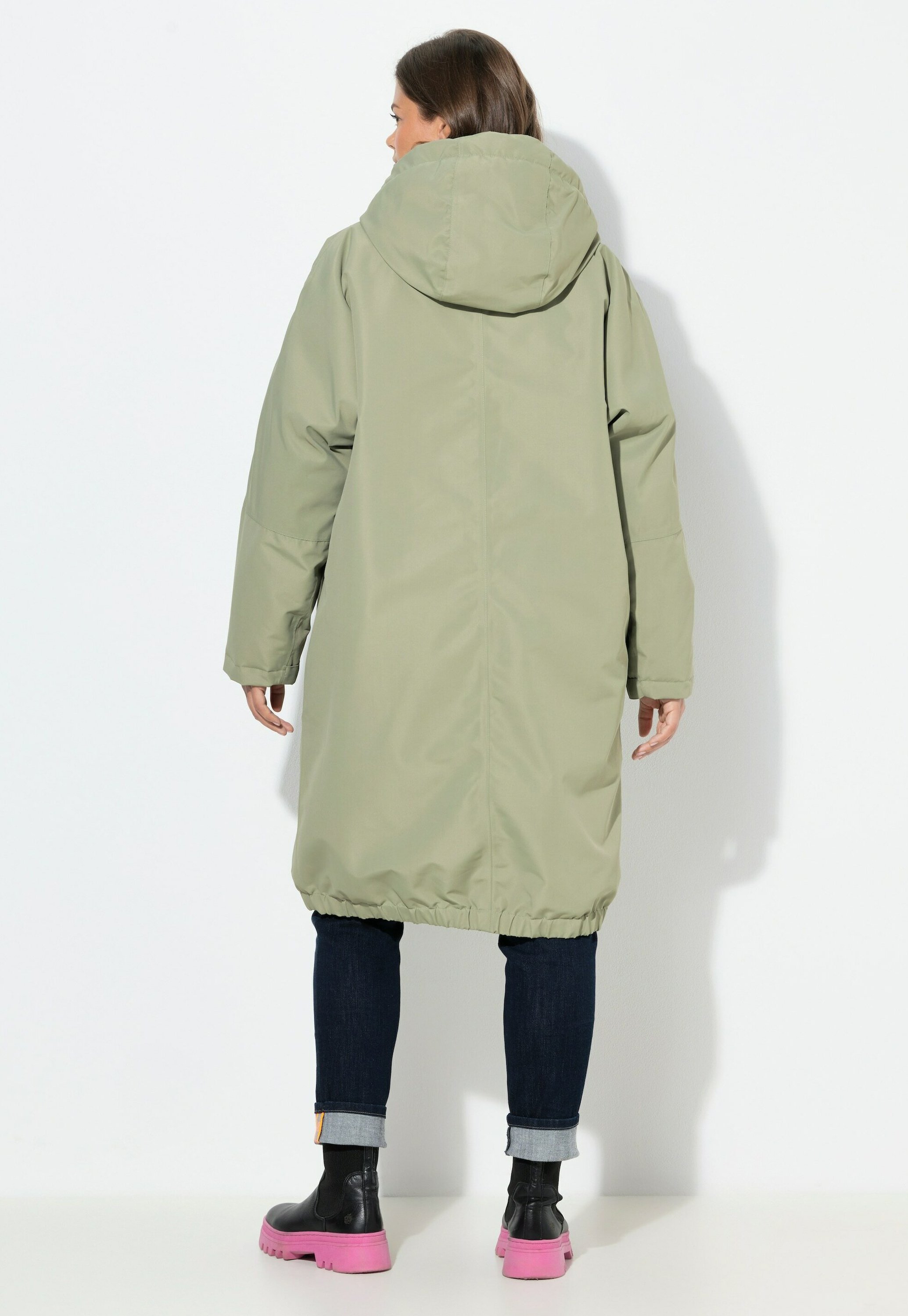 LAURASN Giacca Funzionale Oversize Con Fodera Teddy - Impermeabile, Antivento, Con Cappuccio E Doppia Cerniera