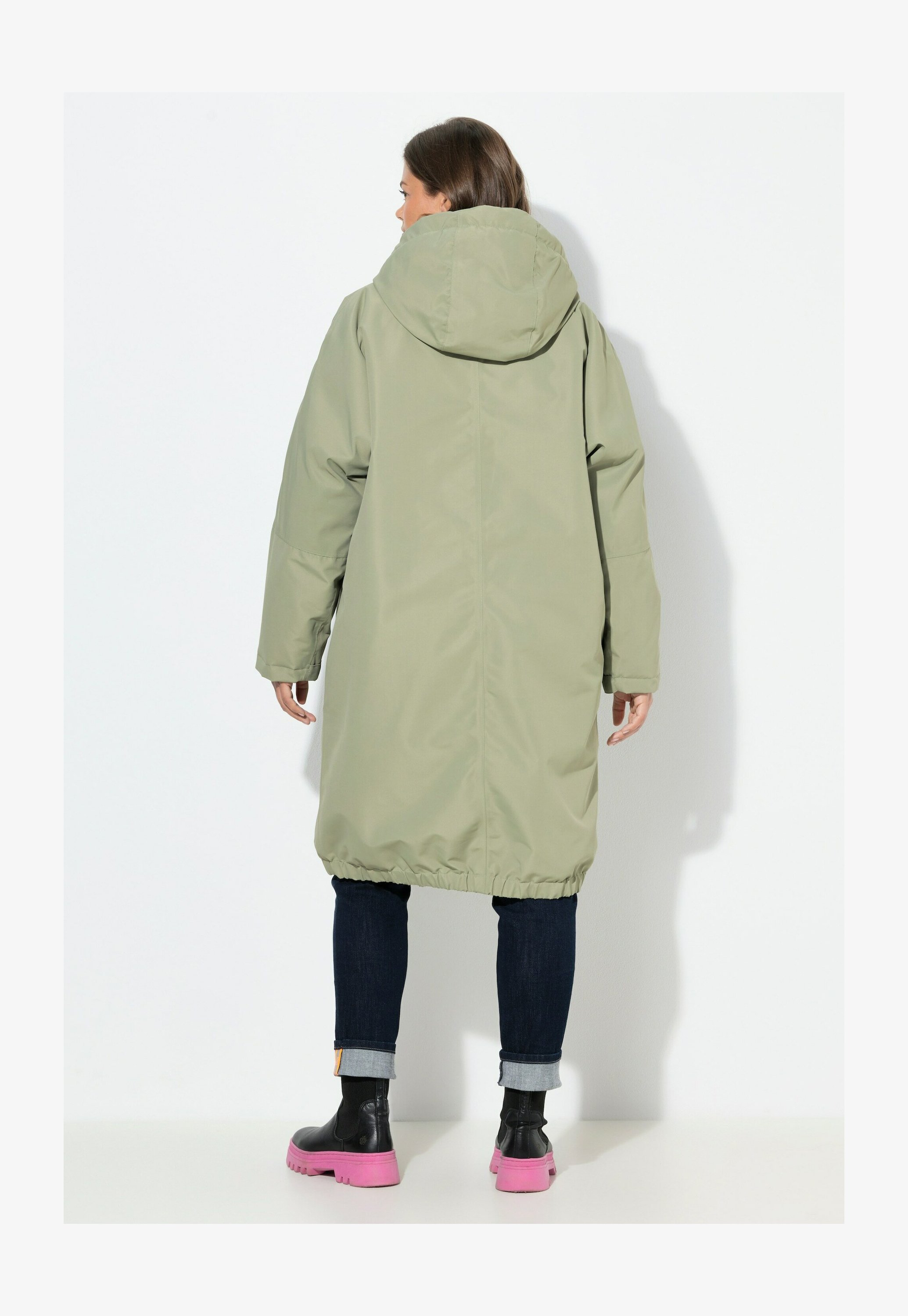 LAURASN Giacca Funzionale Oversize Con Fodera Teddy - Impermeabile, Antivento, Con Cappuccio E Doppia Cerniera