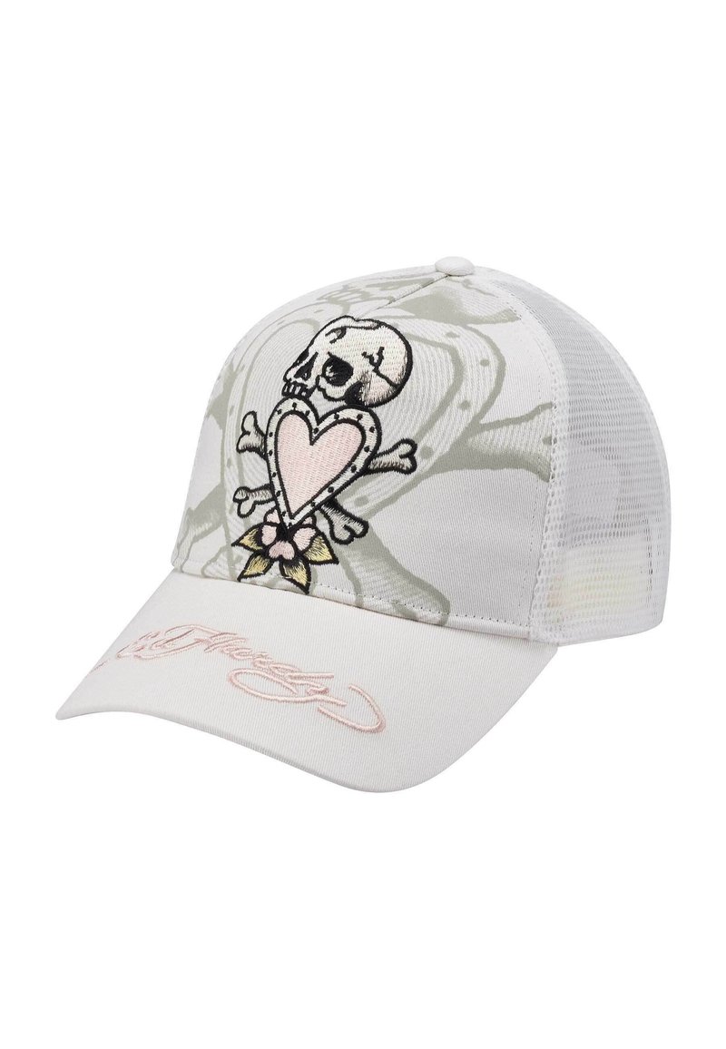 Ed Hardy UNISEX DEATH BEFORE TWILL FRONT TRUCKER - Cap - white white