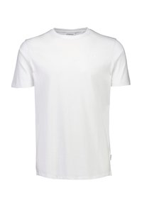 Vit kortärmad T-shirt med rundad hals, tillverkad av mjukt bomull. Har en diskret logotyp i övre vänstra hörnet. Klassisk passform.