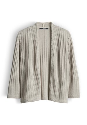 someday. OPEN FRONT SIDE SLITS - Strickjacke - soft oat