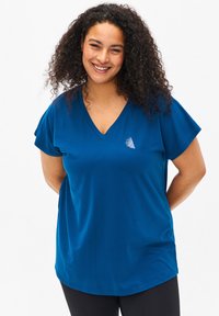Active by Zizzi - TRAININGS-MIT V-AUSSCHNITT - Basic T-shirt - blue opal Thumbnail Image 1