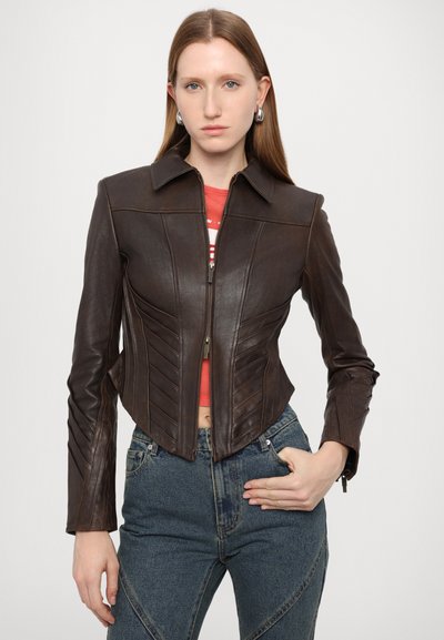 Feng Chen Wang SEAMING JACKET - Nahkatakki - brown