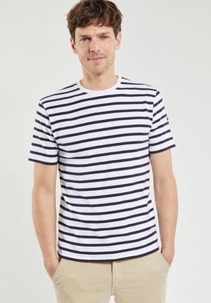 Armor lux MORGAT MARINIÈRE - T-shirt imprimé - blanc navire