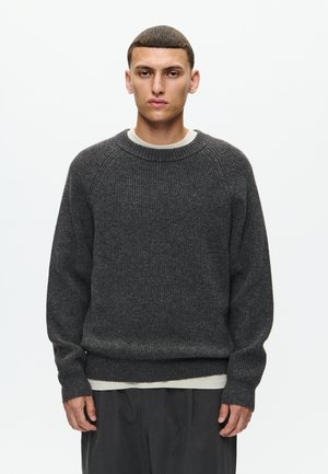 CREW NECK - Svetrík - gray pinstripe melange