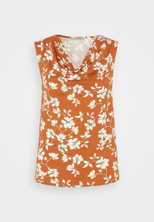 Anna Field Top - brown/white