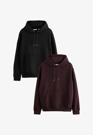 2 PACK  - Pulover s kapuco - black burgandy red