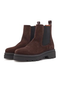 Woden CHELSEA  - Botines con plataforma - chocolate