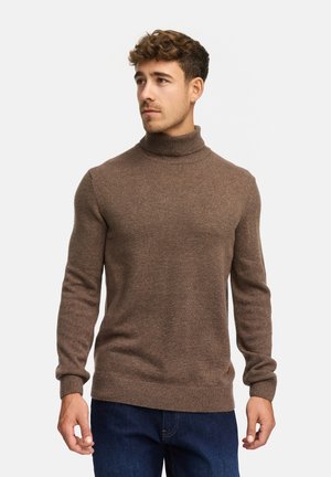 MARGOUS ROLL NECK - Strickpullover - dk brown mix