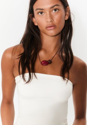 Stradivarius SET OF 2 BEADED - Náhrdelník - bordeaux