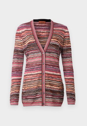 Missoni BUTTONED CARDIGAN - Cardigan - brown/black/red/orange