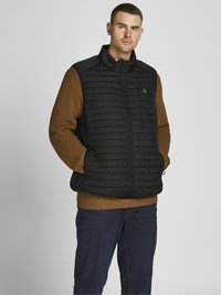 Jack & Jones - BODYWARMER COLLAR  - Vesta - black Miniatúrny obrázok 1