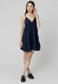 BZB COURTE À PAILLETTES  - Robe de jour - bleu foncé