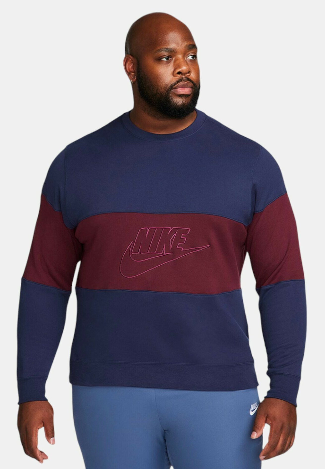 Nike Sportswear M CLUB FT CB CREW - Sudadera - night blue brown/azul marino  - Zalando.es